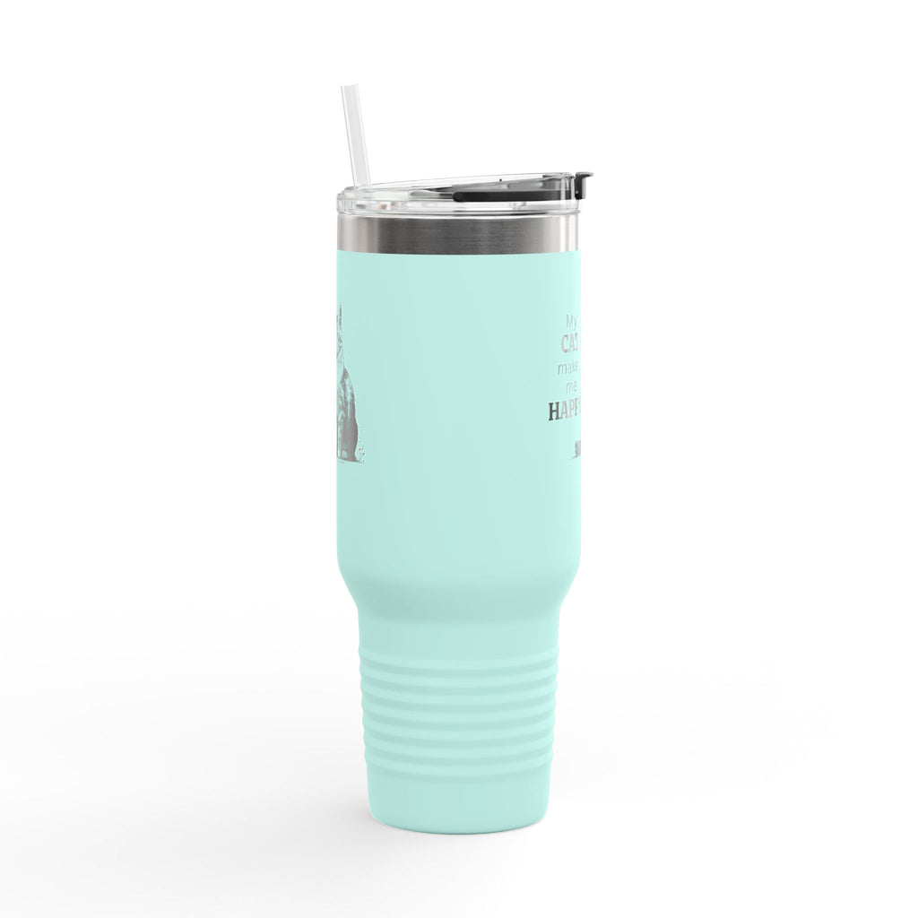 Cat Makes Me Happy Insulated Mug, 40oz
