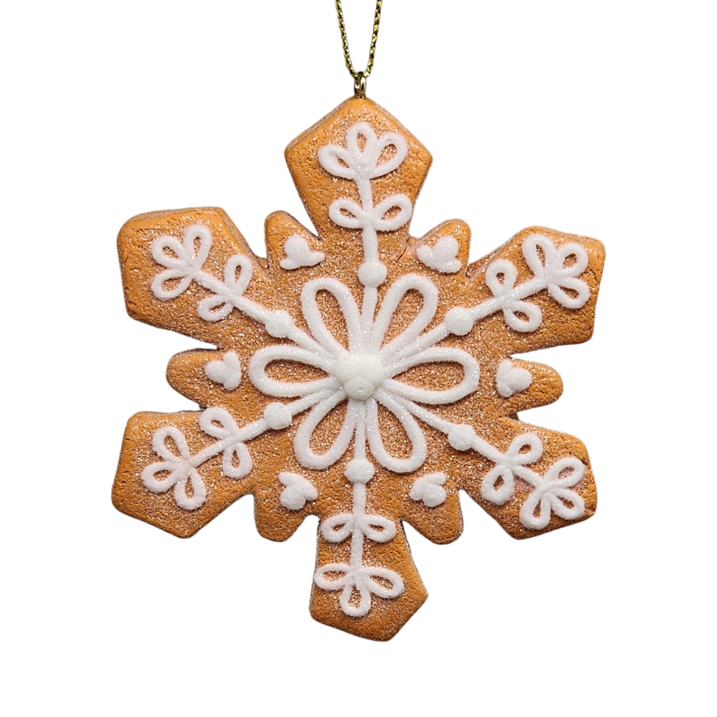 Gingerbread Snowflake Cookie Ornament -
