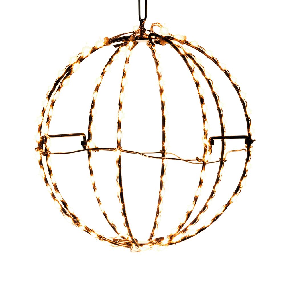 Warm White LED Foldable Metal Sphere - 8 Inch