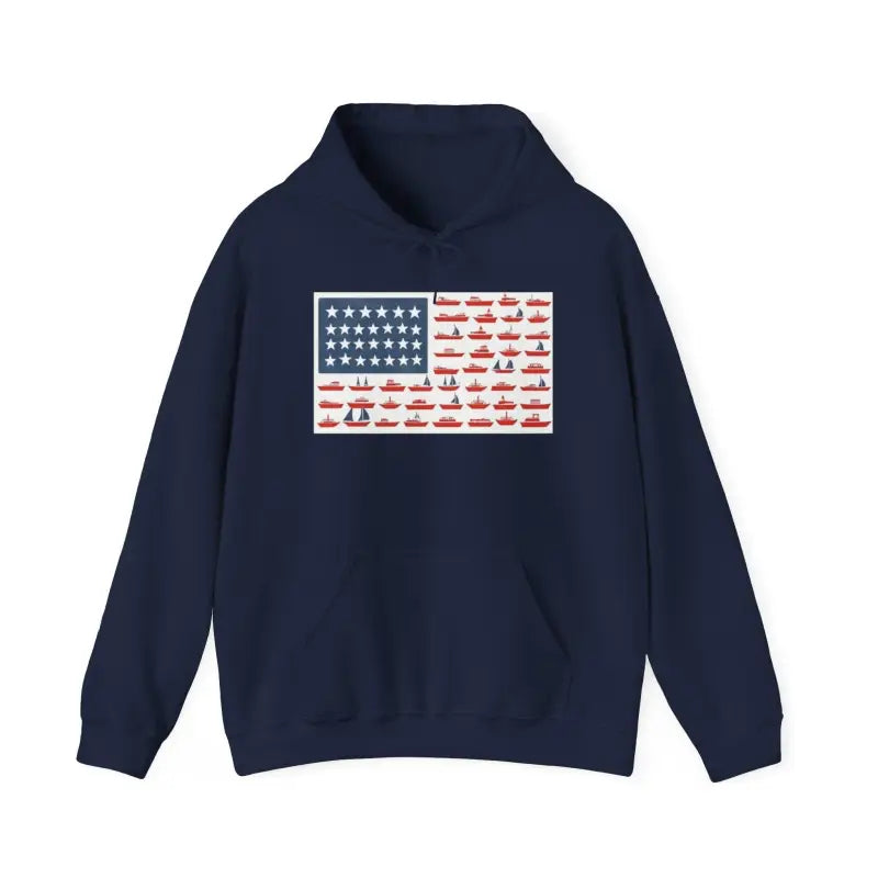 Ocean State Styles Hooded Sweatshirt American Flag Maritime