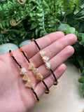 Obsidian and Mother of Pearl Shell Bracelet/ Anklet