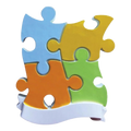 Puzzle Piece Ornament - Family of 4
