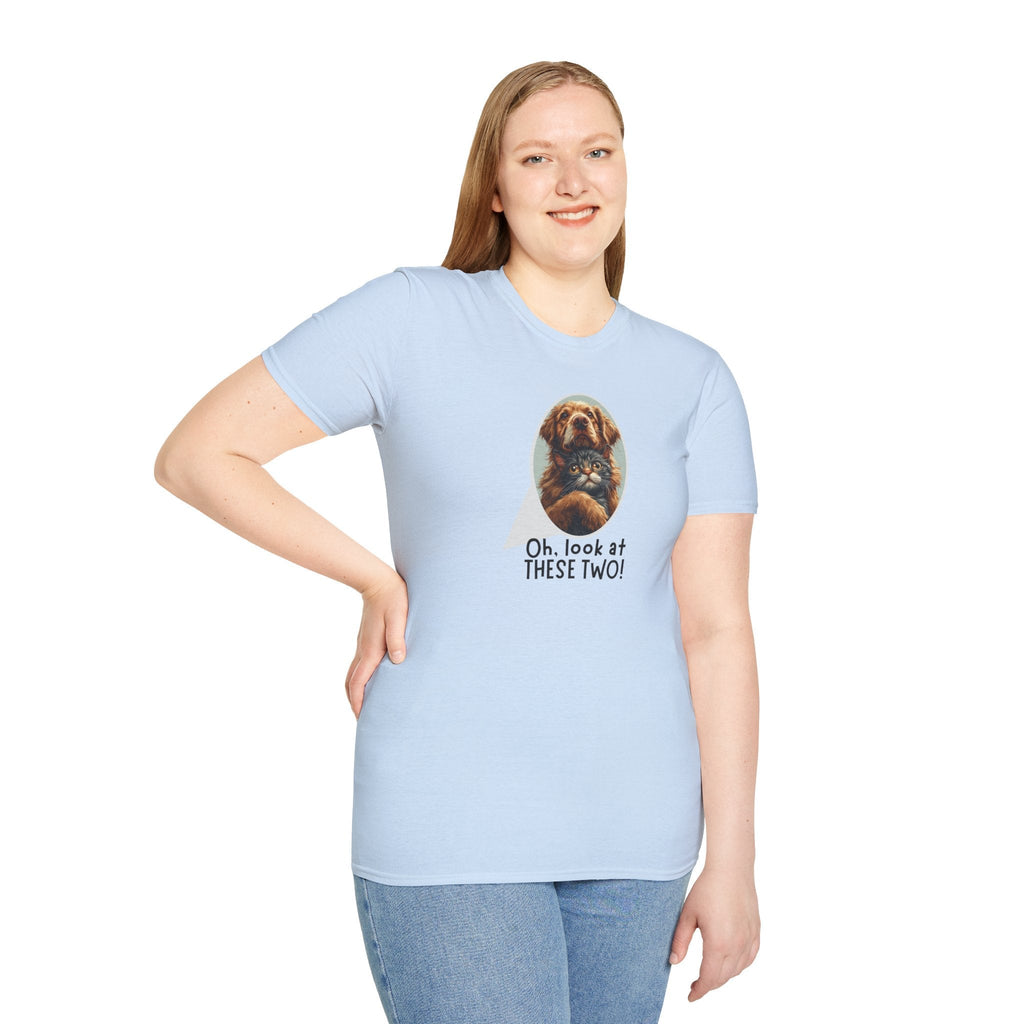 Oh Look at These Two T-Shirt - Unisex Softstyle Tee for Trendy Comfort