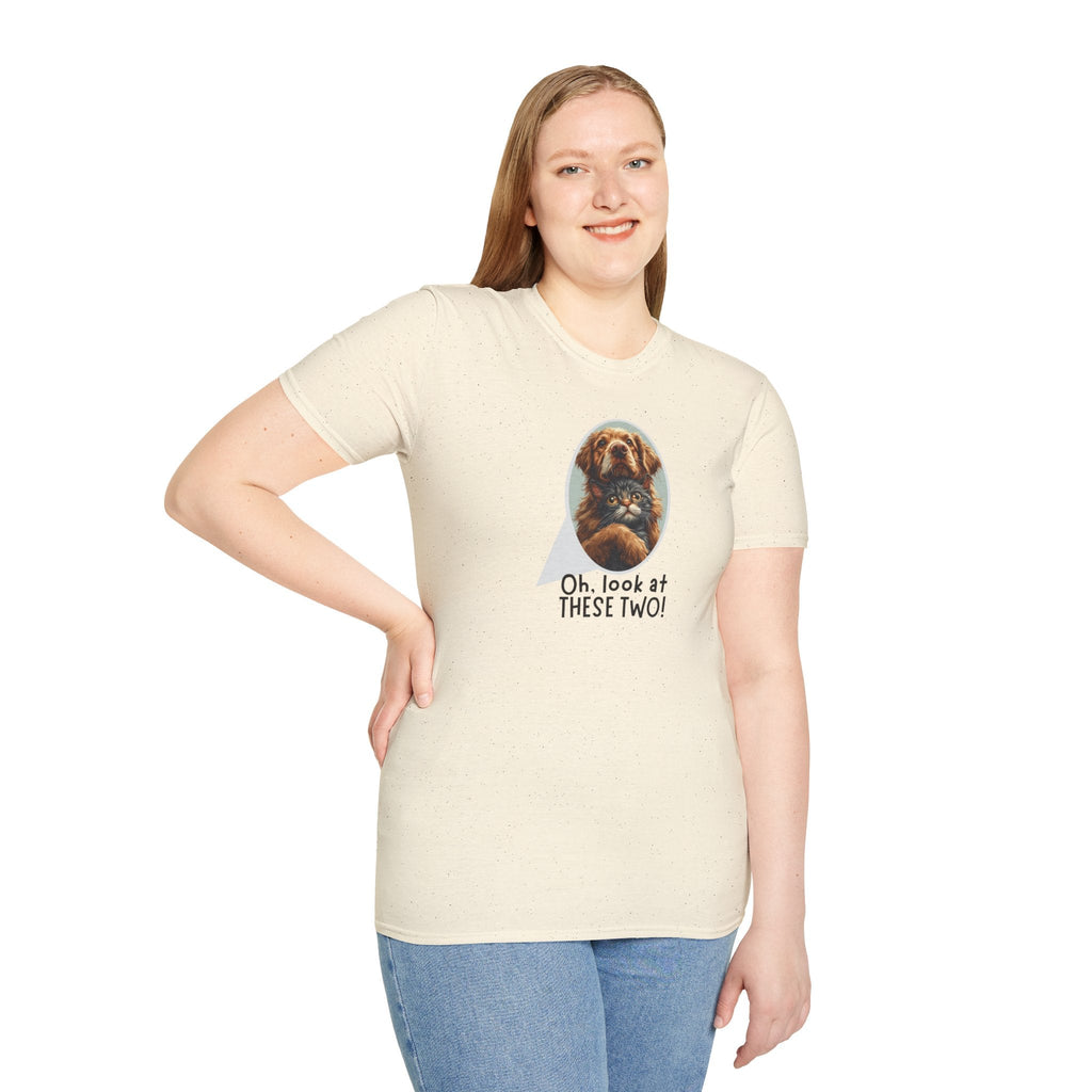 Oh Look at These Two T-Shirt - Unisex Softstyle Tee for Trendy Comfort