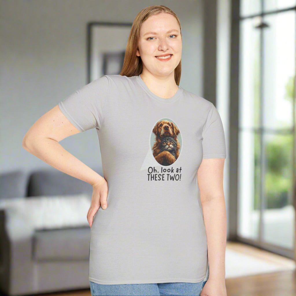 Oh Look at These Two T-Shirt - Unisex Softstyle Tee for Trendy Comfort