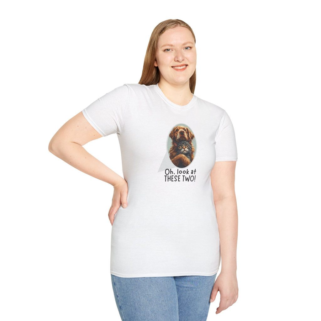 Oh Look at These Two T-Shirt - Unisex Softstyle Tee for Trendy Comfort