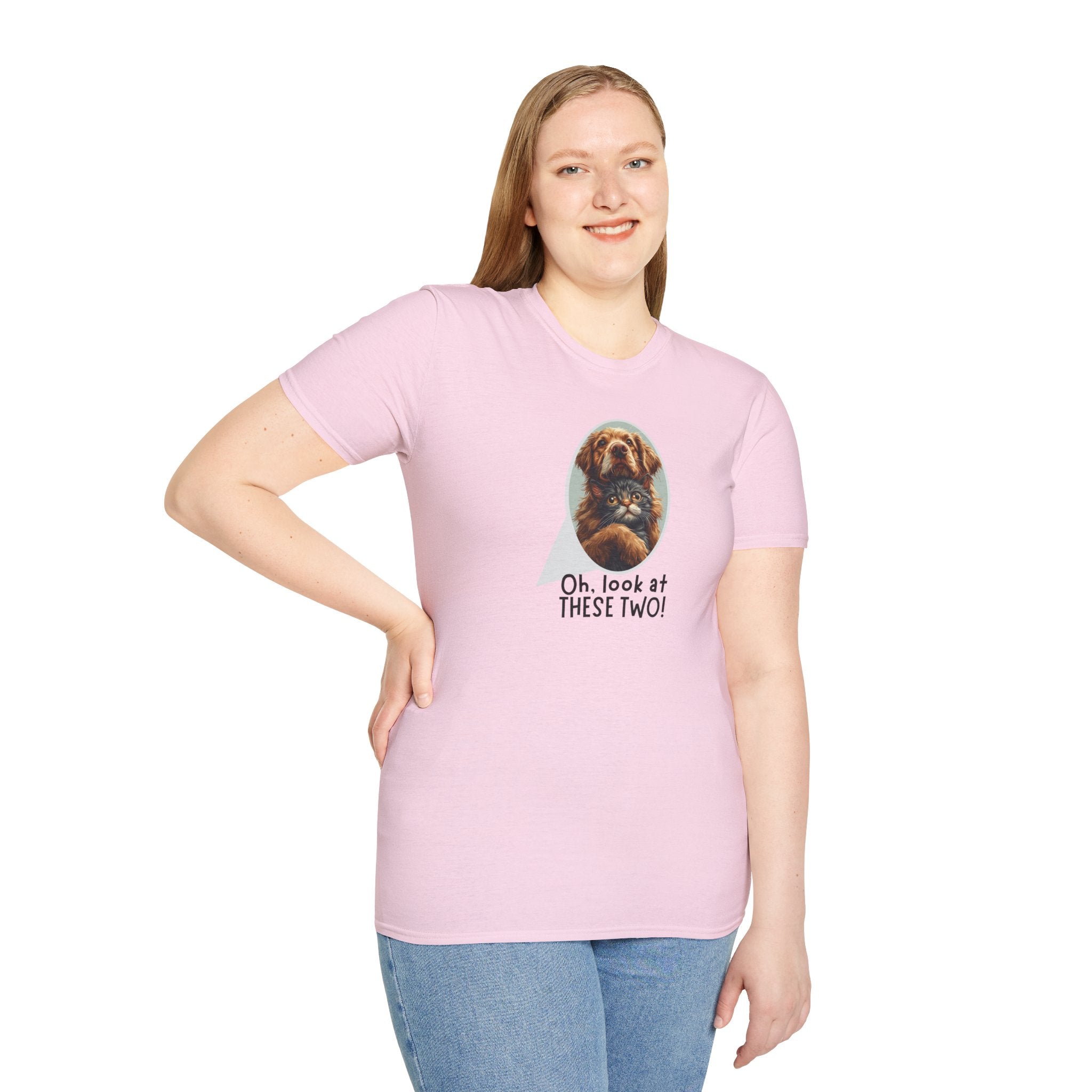 Oh Look at These Two T-Shirt - Unisex Softstyle Tee for Trendy Comfort
