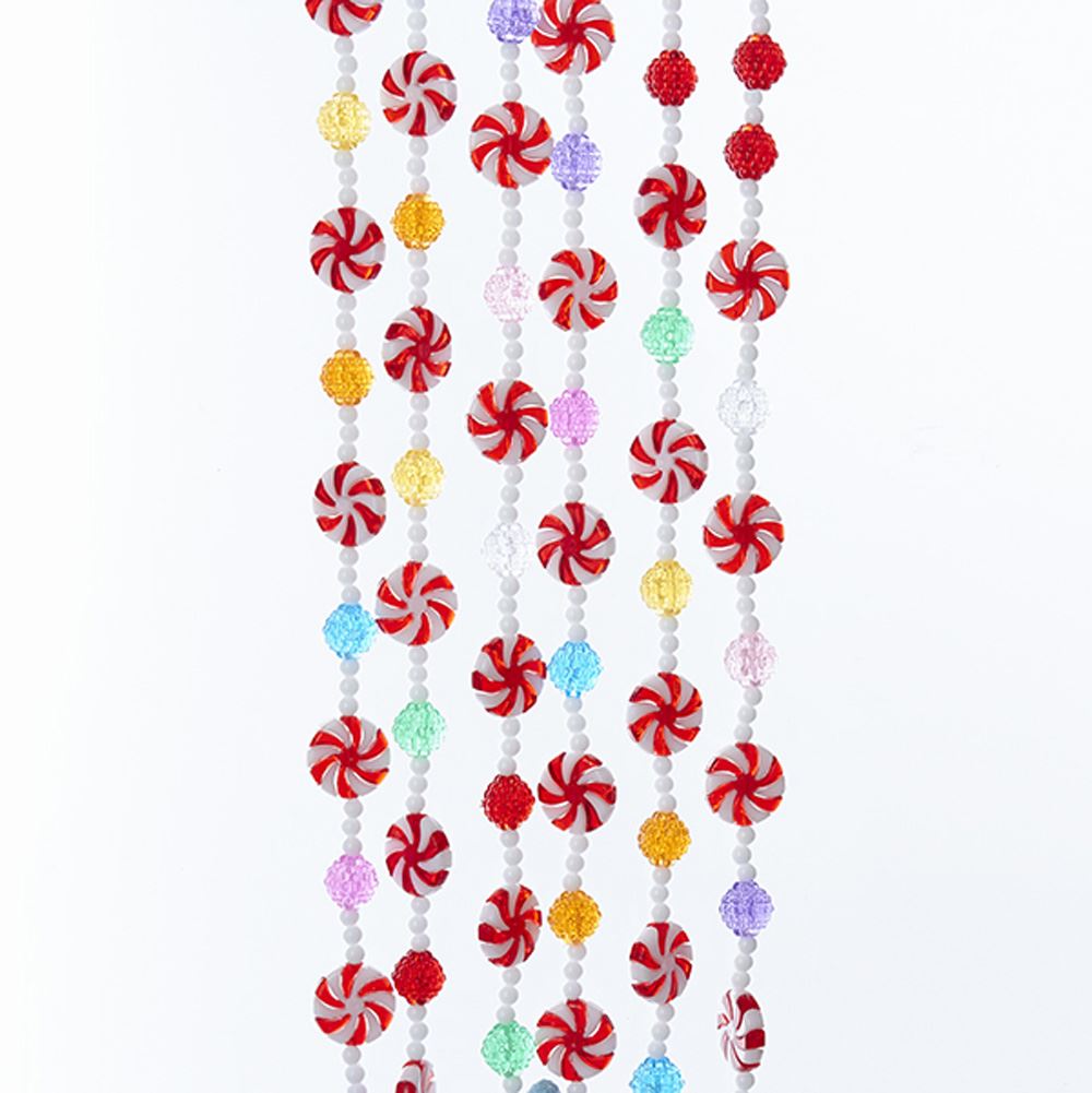 Multi-Color Candy With Peppermint Rounds Garland