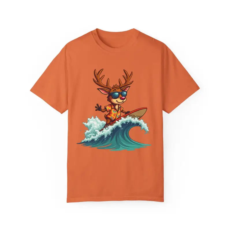 Ocean State Styles CozyWave T Shirt Surfing Reindeer Tee