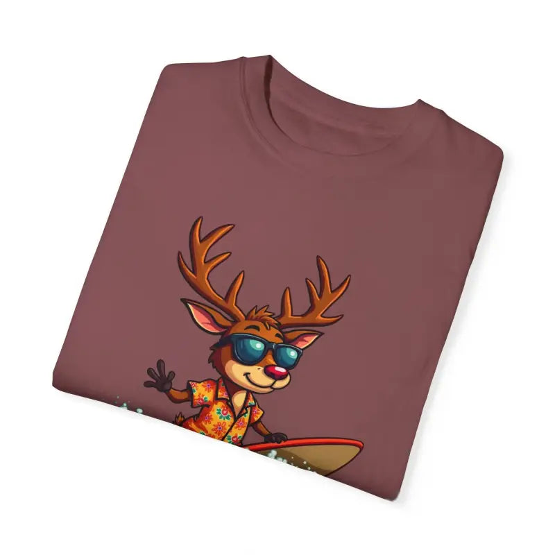 Ocean State Styles CozyWave T Shirt Surfing Reindeer Tee