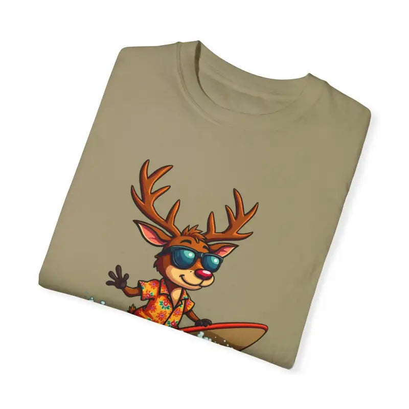 Ocean State Styles CozyWave T Shirt Surfing Reindeer Tee