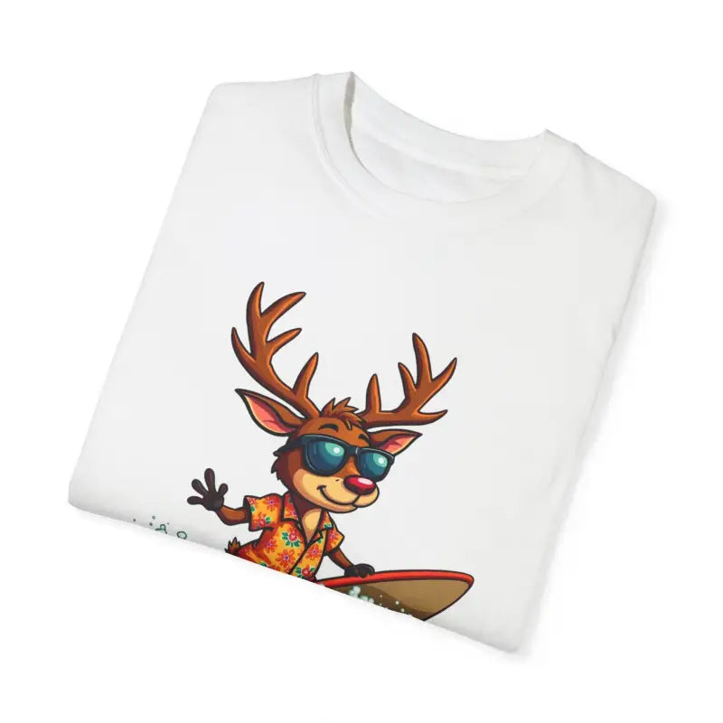 Ocean State Styles CozyWave T Shirt Surfing Reindeer Tee