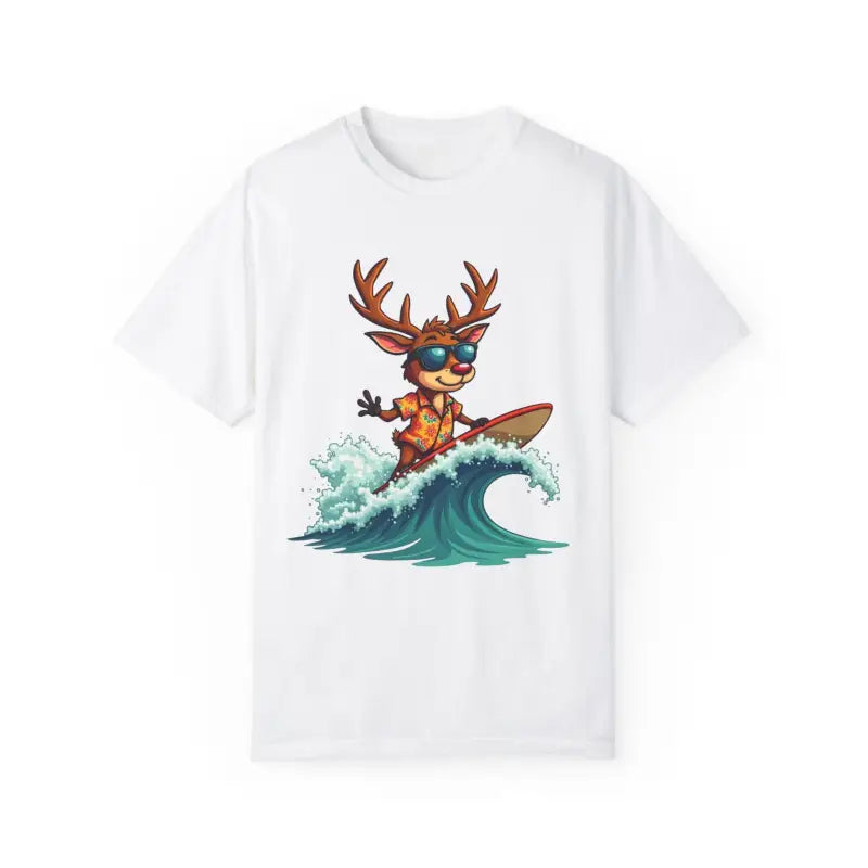 Ocean State Styles CozyWave T Shirt Surfing Reindeer Tee