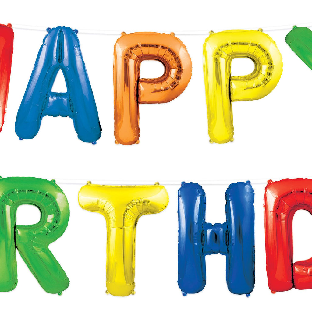 Happy Birthday Balloon Sign - 12 Feet Long