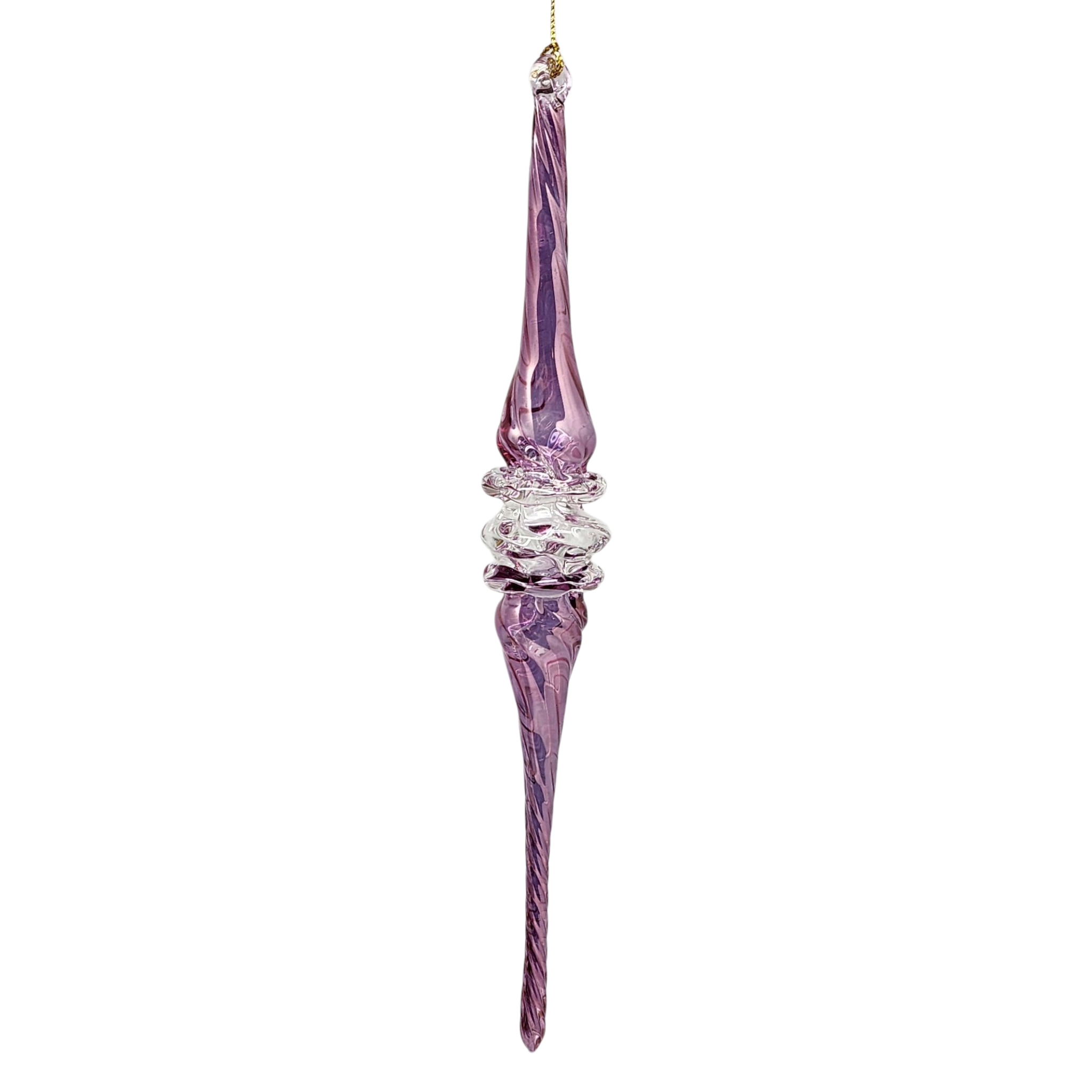 Lavender Twirl Glass Ornament