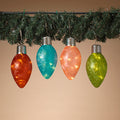 6.5 Inch Solar Lighted Frosted Bulb 4 Piece Set
