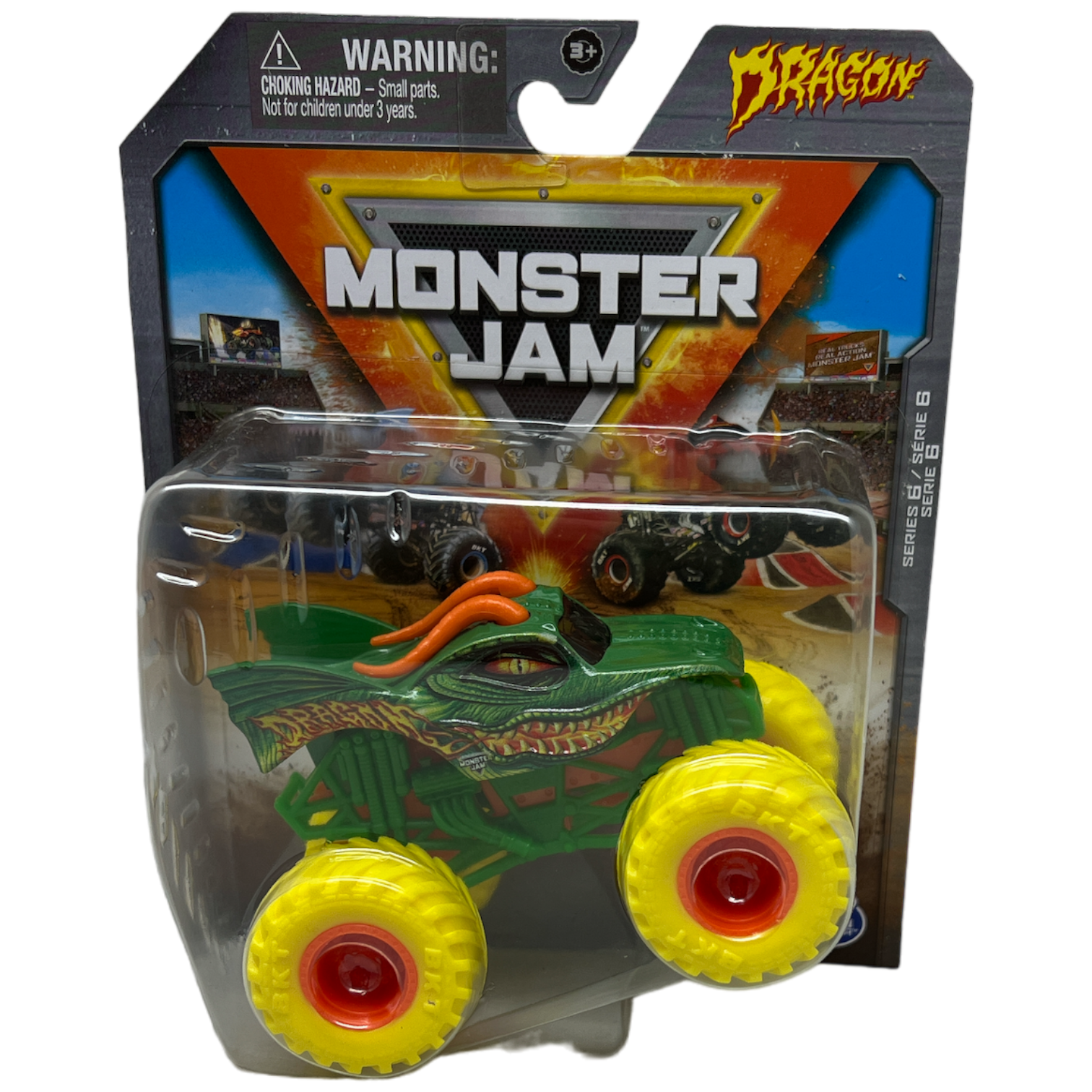Monster Jam Official 1:64 Scale Monster Truck - Dragon with Yellow Wheels