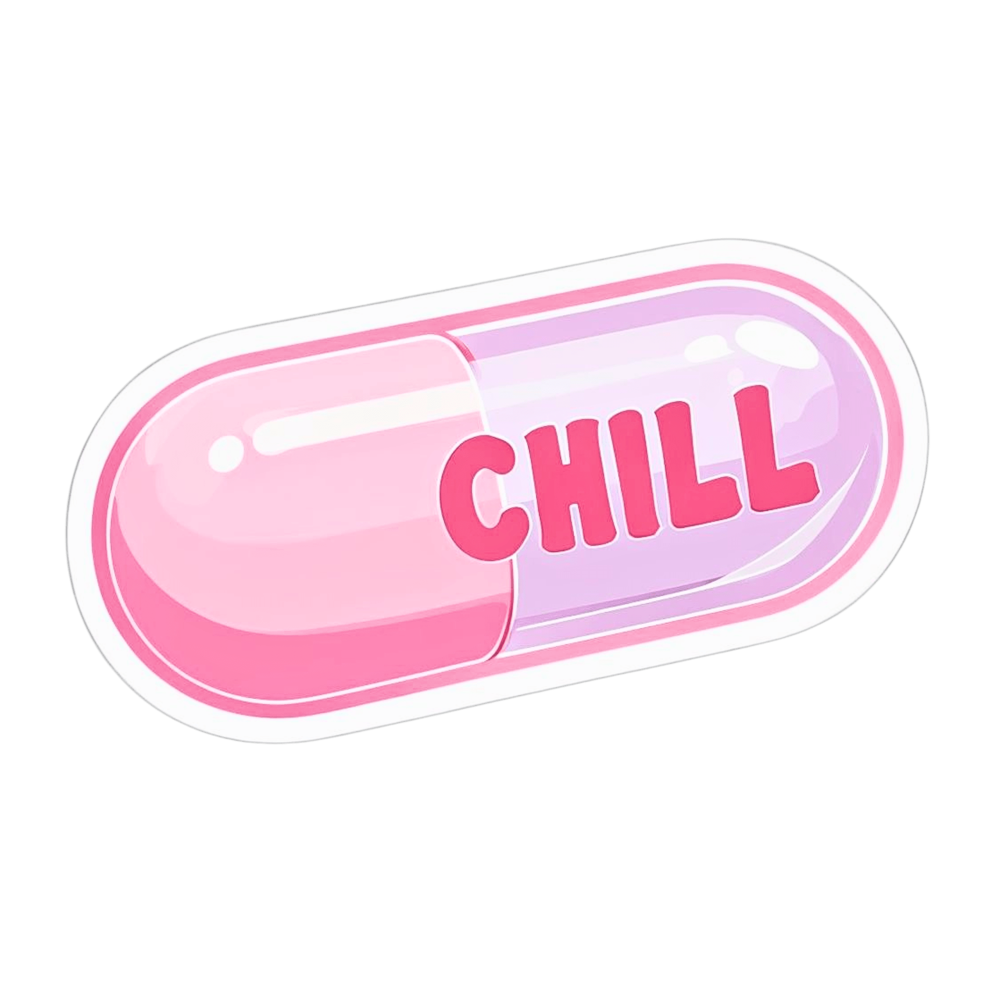 Pastel Chill Pill Vinyl Sticker, 3.0" x 1.8"