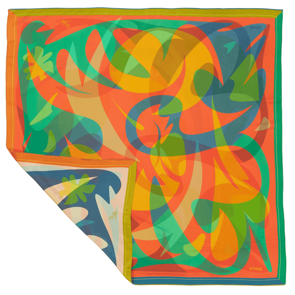 Patient Fire | 35" Mulberry SIlk Furoshiki Gift Wrap by Essery Waller