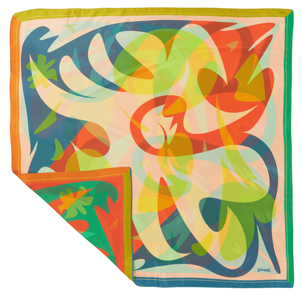 Patient Fire | 35" Mulberry SIlk Furoshiki Gift Wrap by Essery Waller