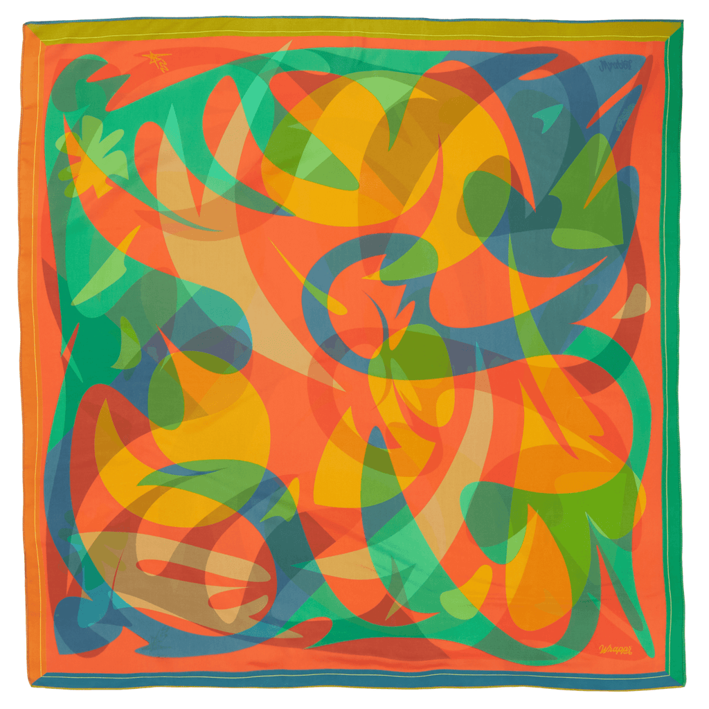 Patient Fire | 35" Mulberry SIlk Furoshiki Gift Wrap by Essery Waller