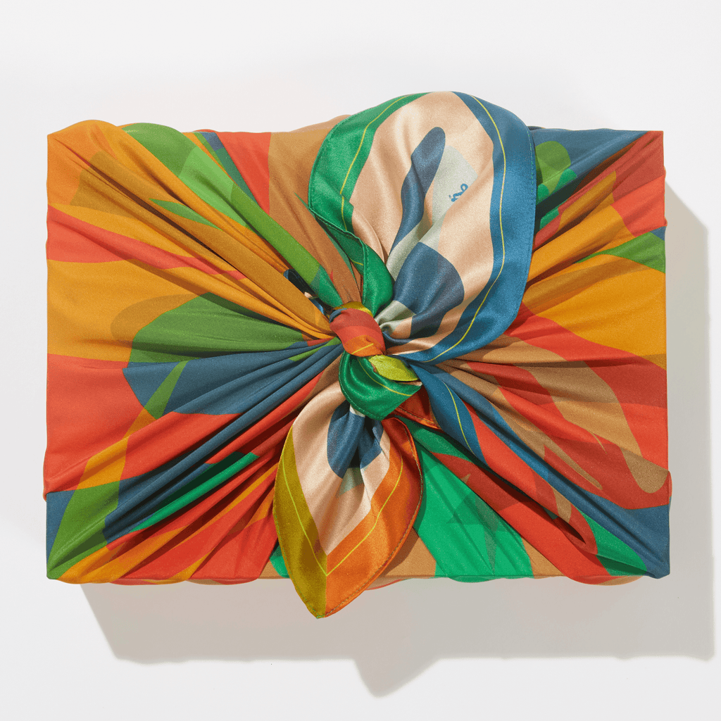 Patient Fire | 35" Mulberry SIlk Furoshiki Gift Wrap by Essery Waller