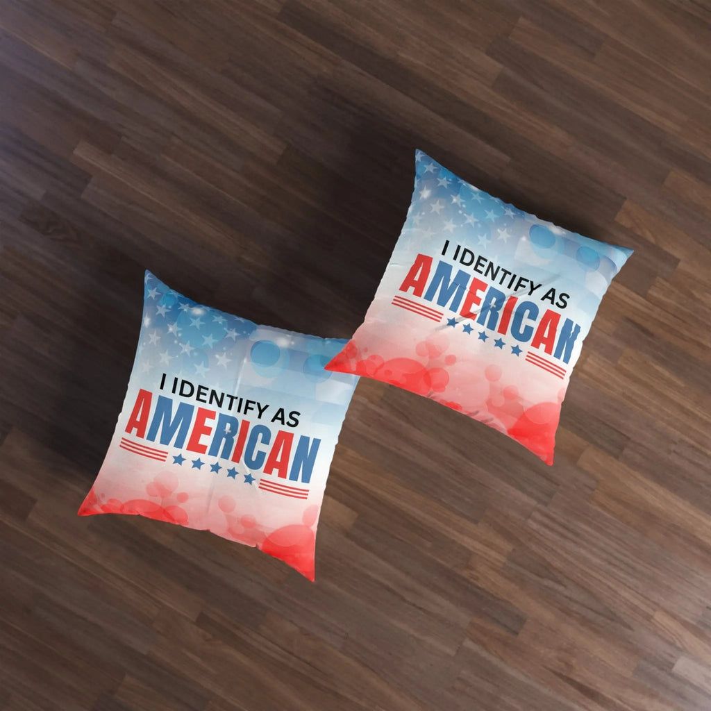 Patriotic Tufted Floor Pillow - I Identify as American