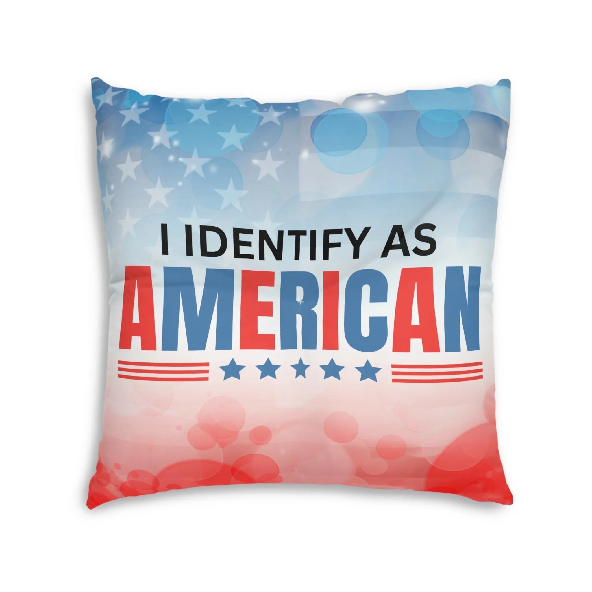 Patriotic Tufted Floor Pillow - I Identify as American