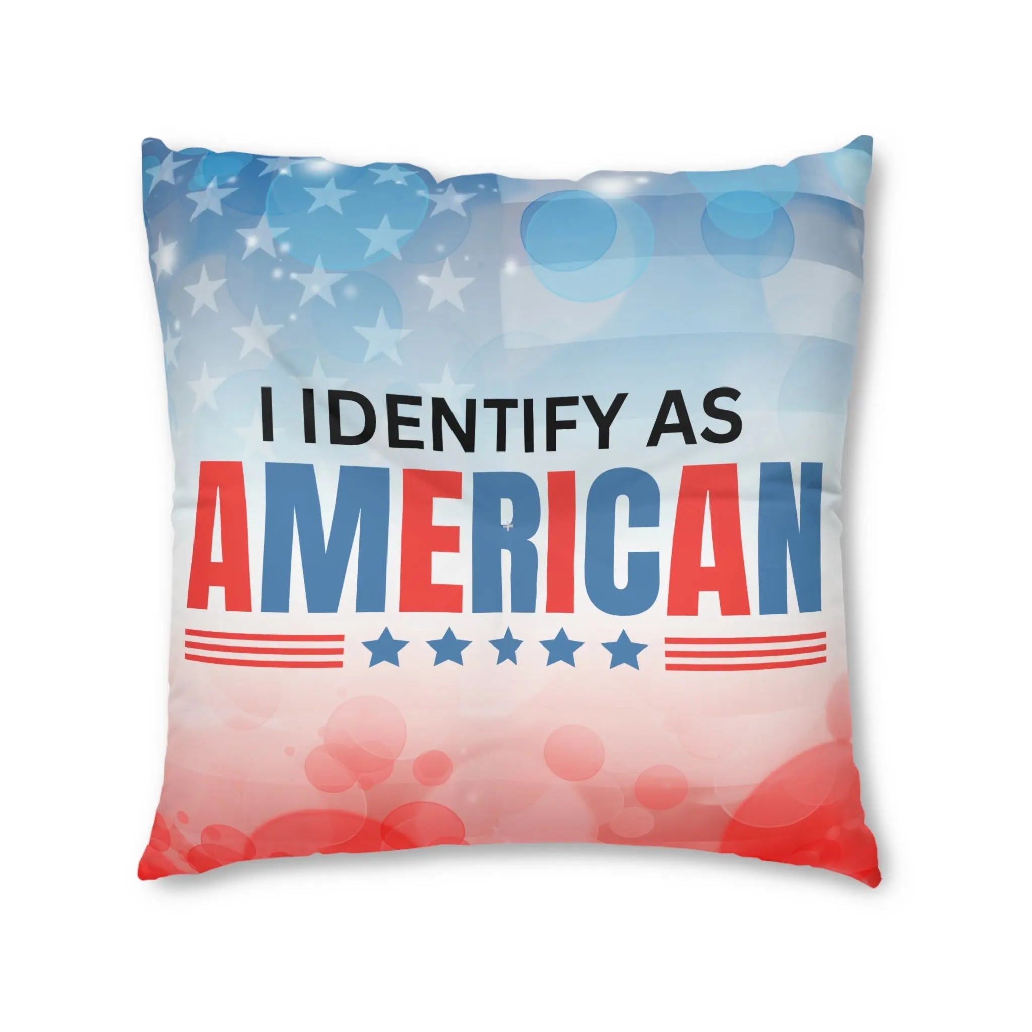 Patriotic Tufted Floor Pillow - I Identify as American