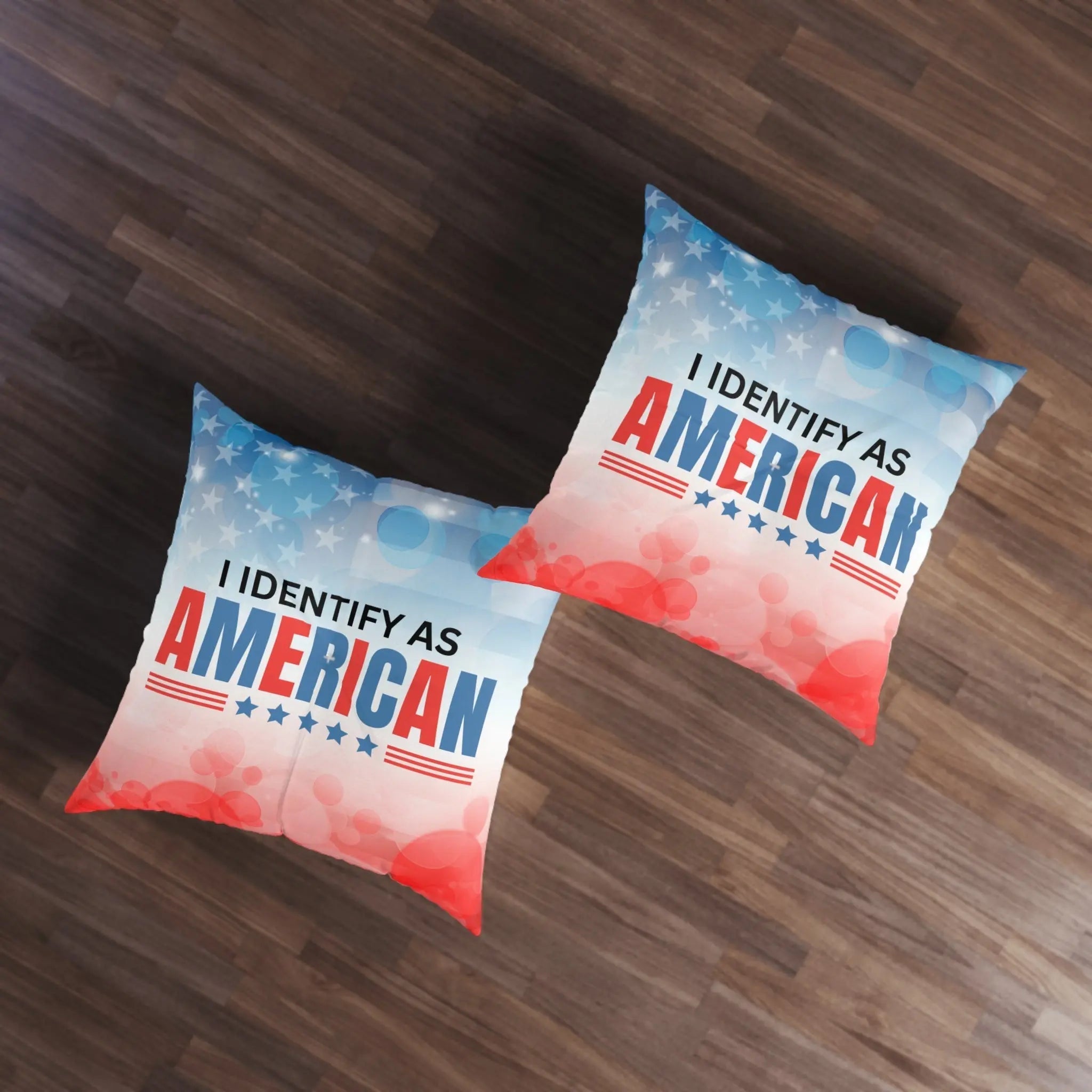 Patriotic Tufted Floor Pillow - I Identify as American