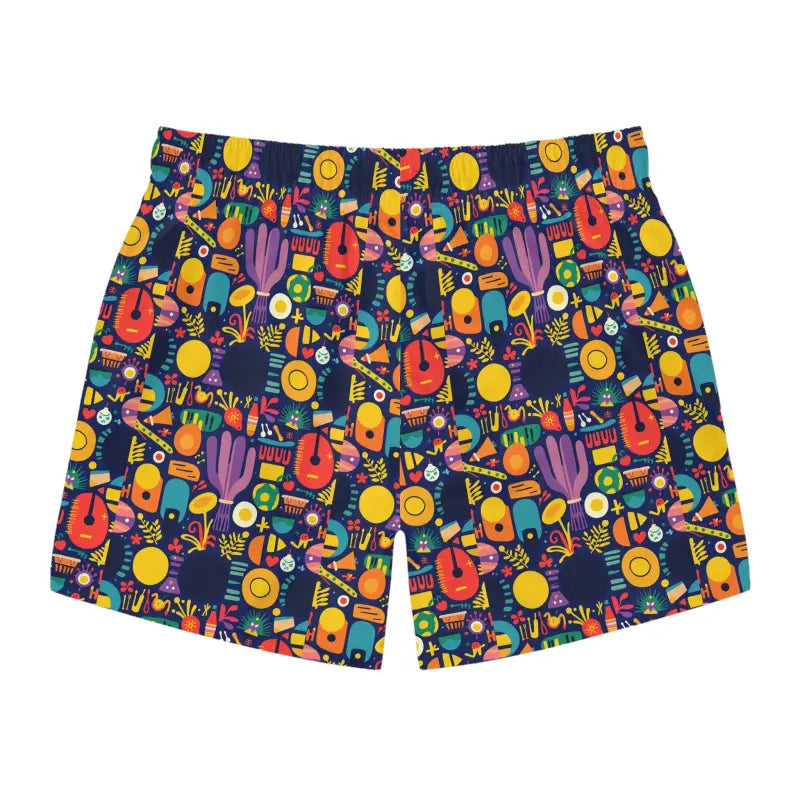 Ocean State Styles Patterned Mens Swim Trunks Drawstring
