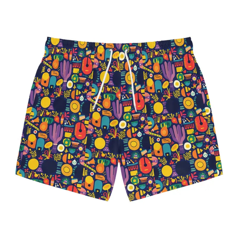 Ocean State Styles Patterned Mens Swim Trunks Drawstring