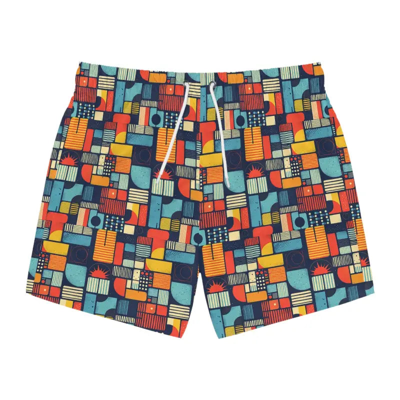 Ocean State Styles Swim Trunks Geometric Design Polyester