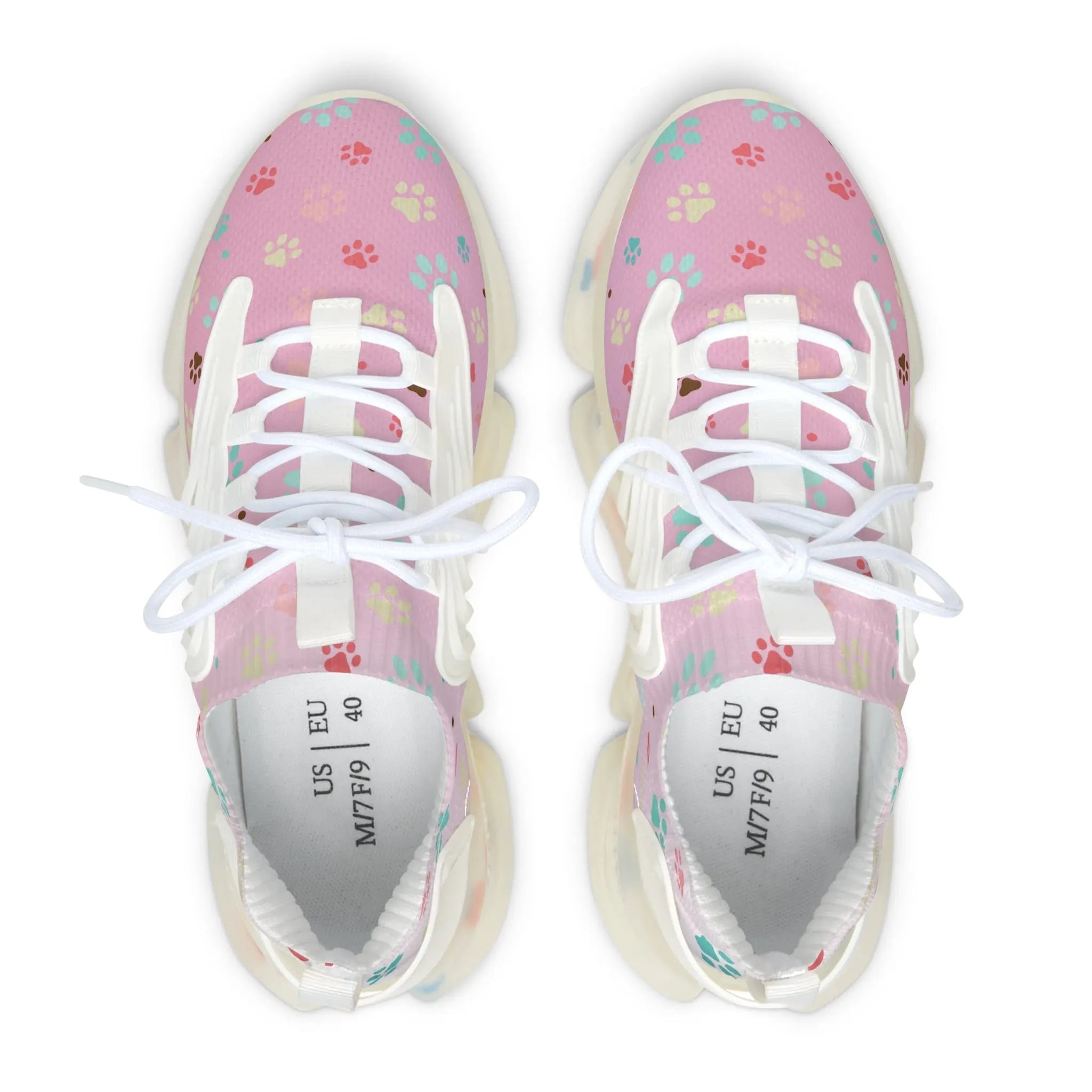 Paw Print Women's Mesh Sneakers - Stylish & Comfortable