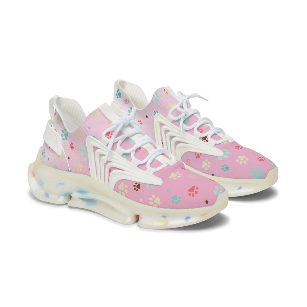 Paw Print Women's Mesh Sneakers - Stylish & Comfortable