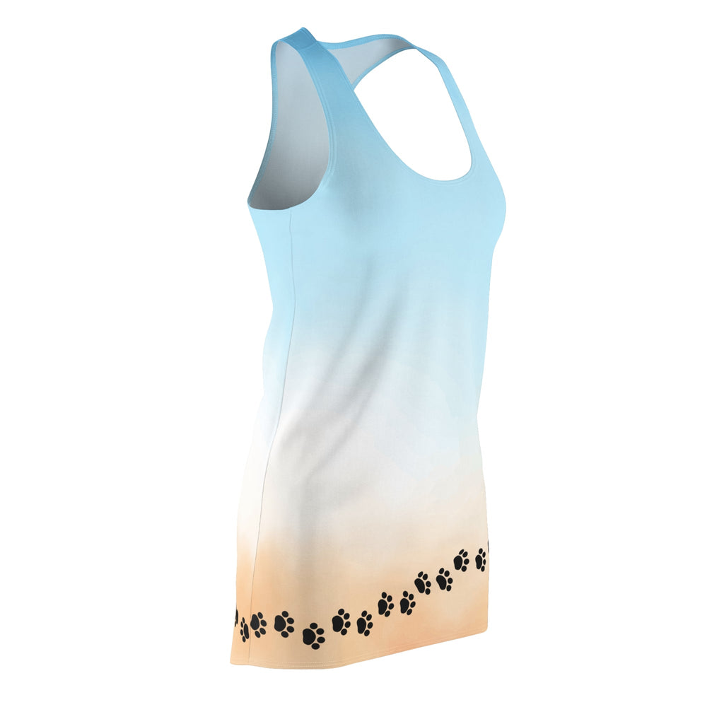 Paw Print Women's Racerback Dress - Beach Vibes for CatLovers