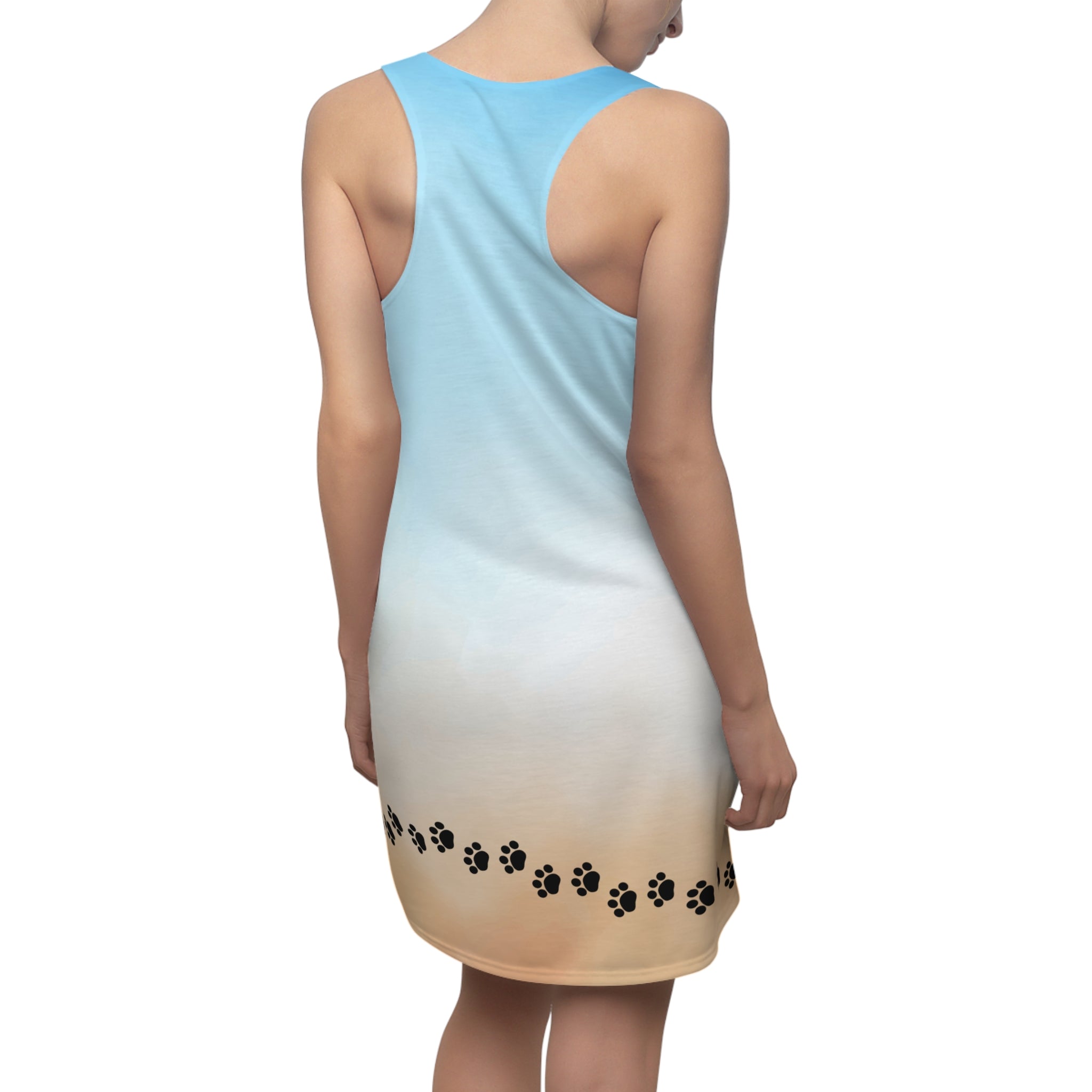 Paw Print Women's Racerback Dress - Beach Vibes for CatLovers