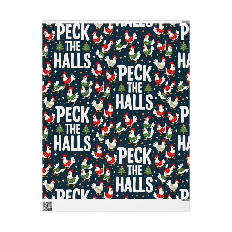 Ocean State Styles Wrapping Paper Peck The Halls Chicken