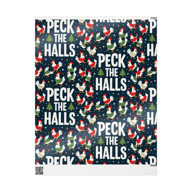 Ocean State Styles Wrapping Paper Peck The Halls Chicken
