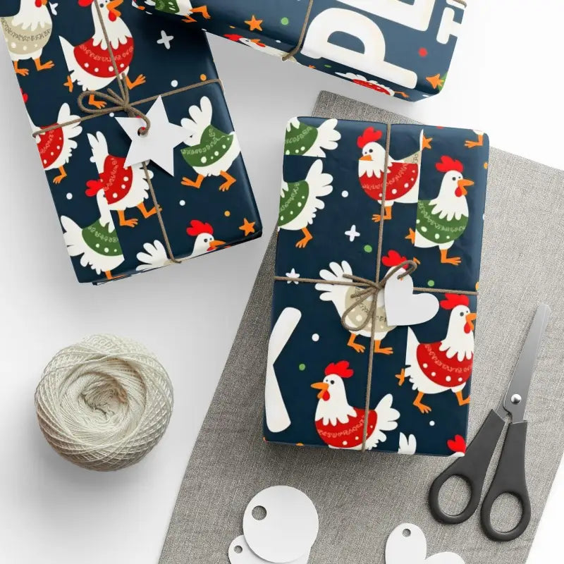 Ocean State Styles Wrapping Paper Peck The Halls Chicken