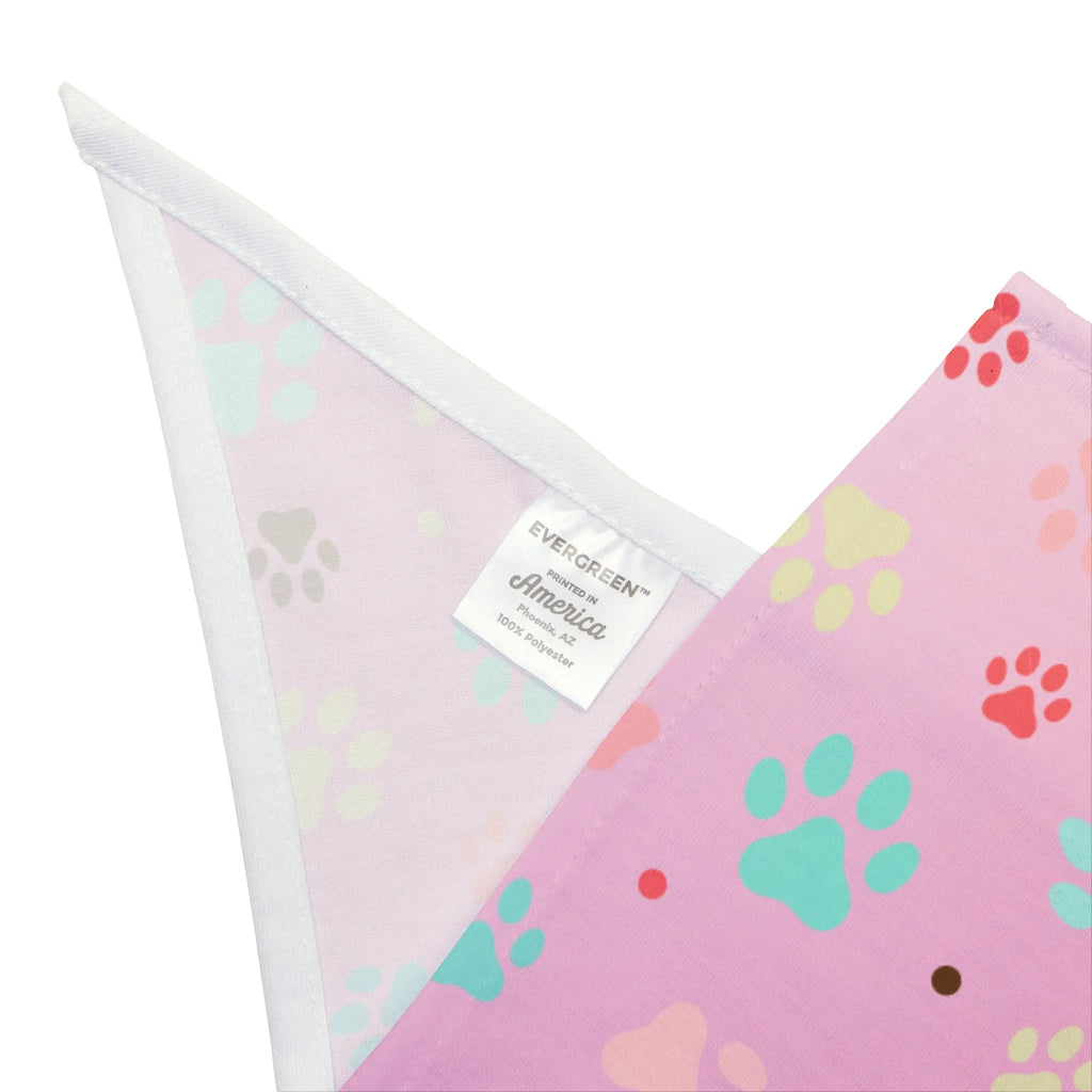 Pet Bandana with Colorful Paw Prints for Dogs and Cats