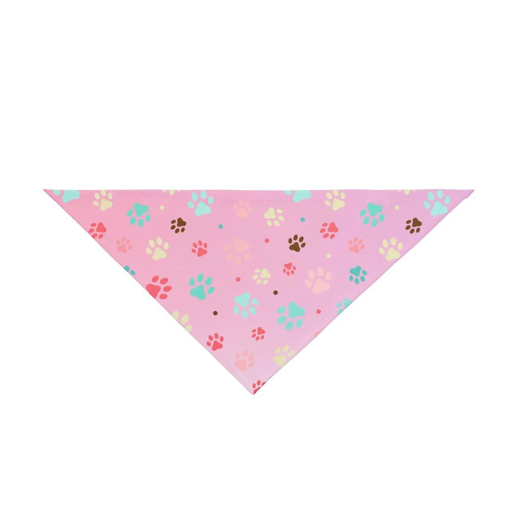 Pet Bandana with Colorful Paw Prints for Dogs and Cats