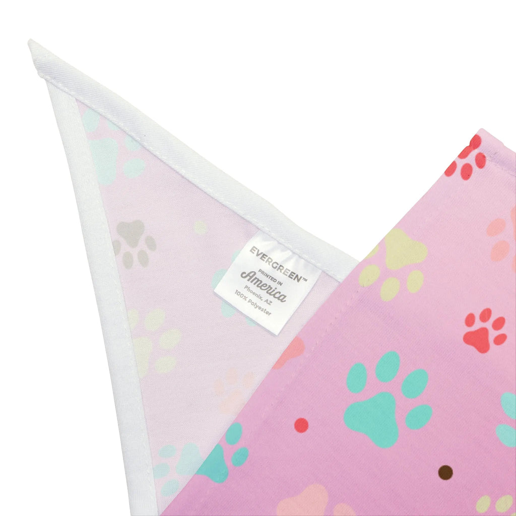 Pet Bandana with Colorful Paw Prints for Dogs and Cats