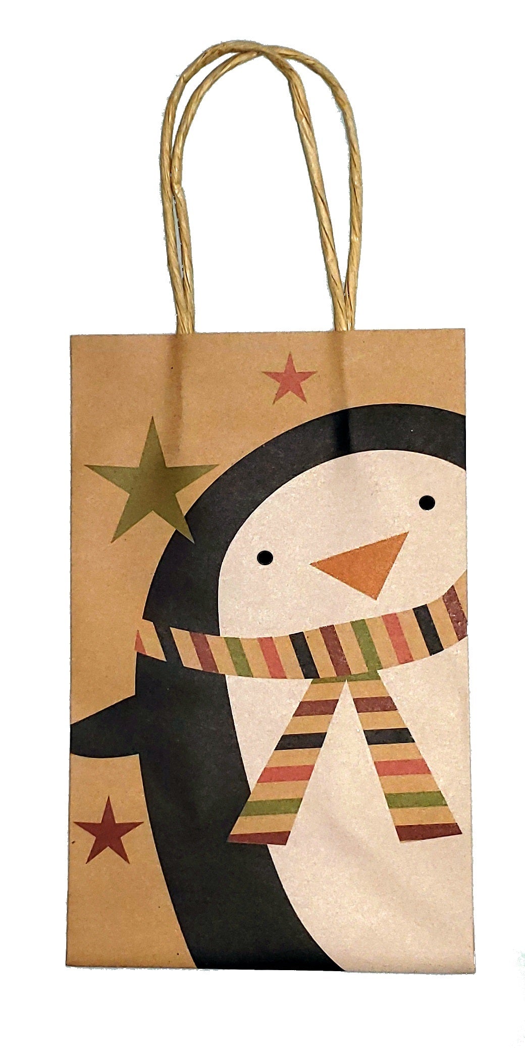Jr Cub Kraft Gift Bag - Candy Canes