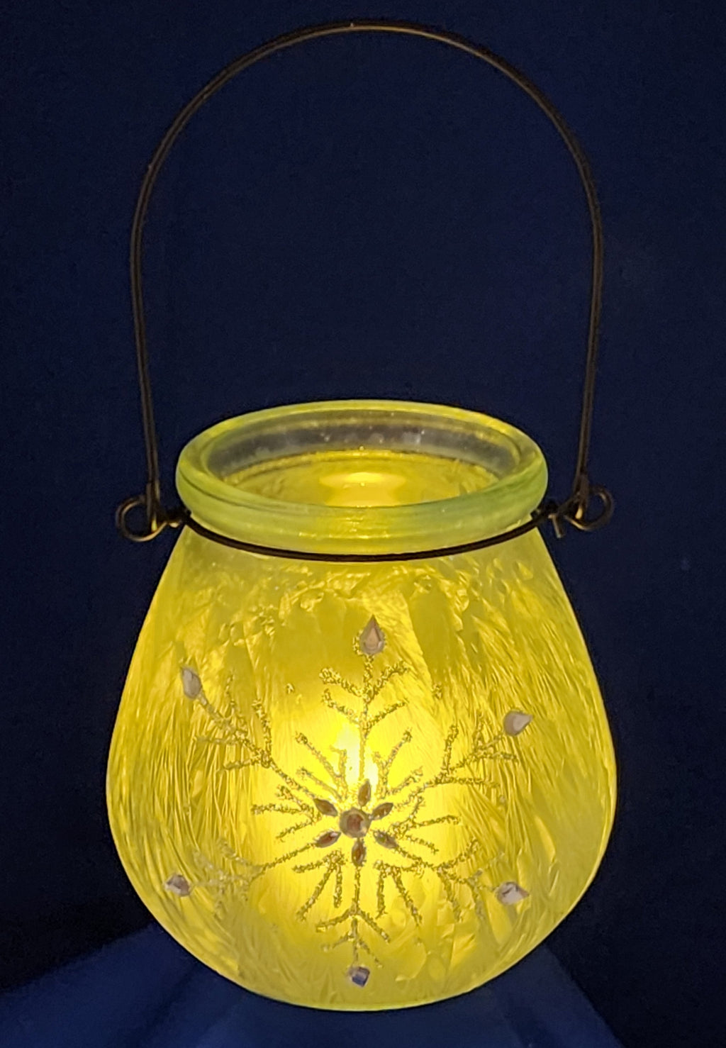Glass Holiday Snowflake Luminaries - Clear - Set of 2