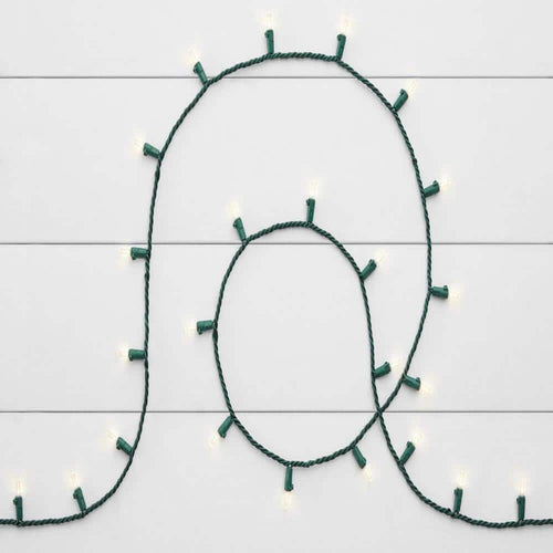 100 Warm White LED Green Wire Lights