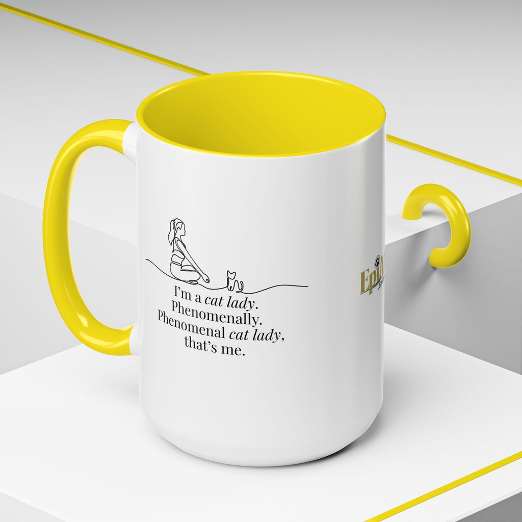 Phenomenal Cat Lady Accent Coffee Mug - Perfect for Cat Lovers