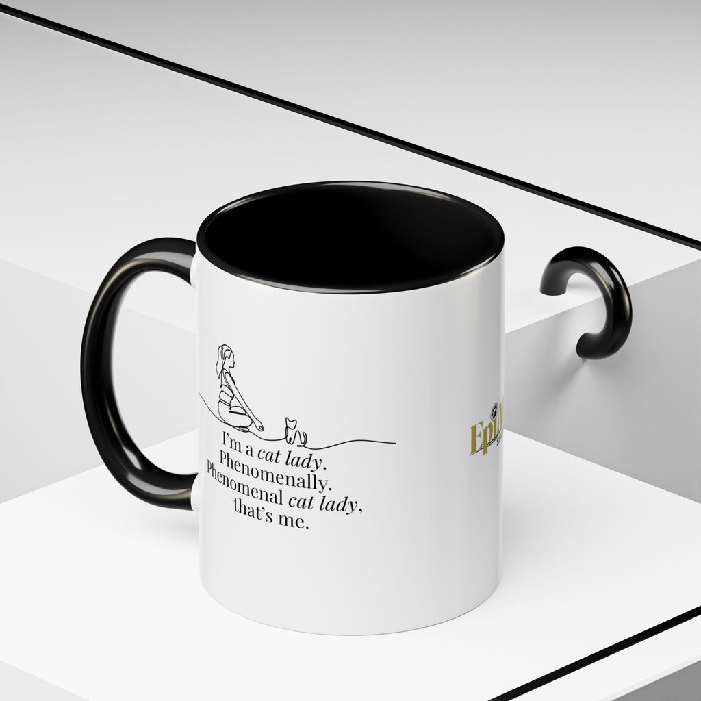 Phenomenal Cat Lady Accent Coffee Mug - Perfect for Cat Lovers