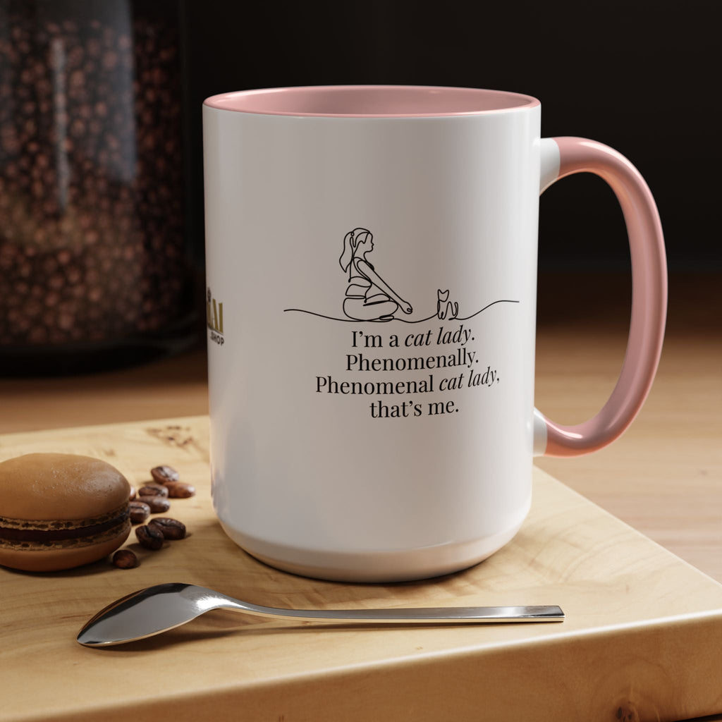 Phenomenal Cat Lady Accent Coffee Mug - Perfect for Cat Lovers