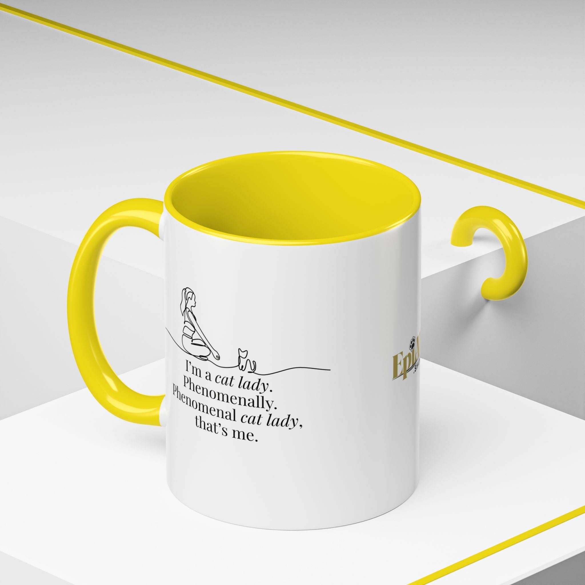 Phenomenal Cat Lady Accent Coffee Mug - Perfect for Cat Lovers
